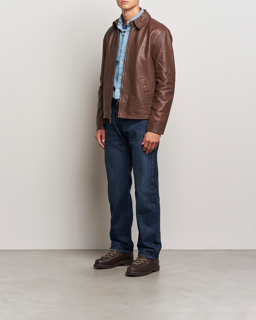 Homme | Manteaux Et Vestes | Polo Ralph Lauren | Maxwell Windbreaker Leather Jacket Bison Brown