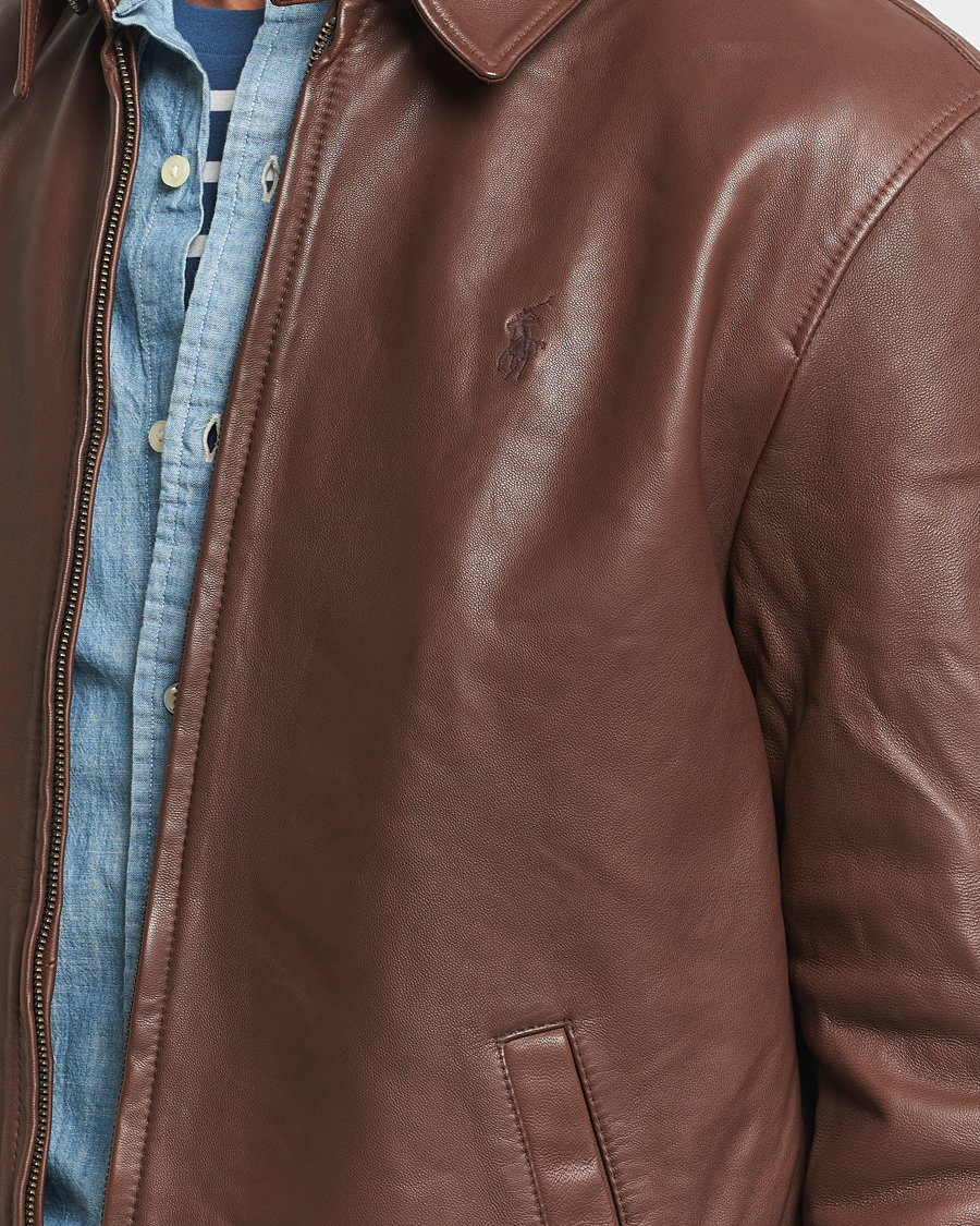 Homme | Manteaux Et Vestes | Polo Ralph Lauren | Maxwell Windbreaker Leather Jacket Bison Brown