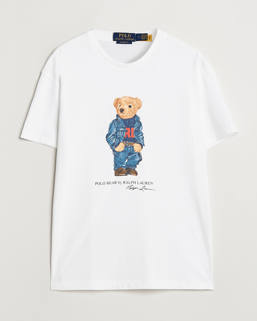 Homme | T-shirts | Polo Ralph Lauren | Crew Neck T-Shirt White Denim Bear