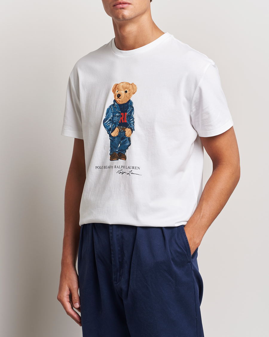 Homme | T-shirts | Polo Ralph Lauren | Crew Neck T-Shirt White Denim Bear