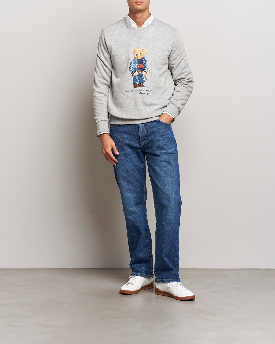 Homme | Pulls Et Tricots | Polo Ralph Lauren | Crew Neck Sweatshirt Andover Heather Denim Bear