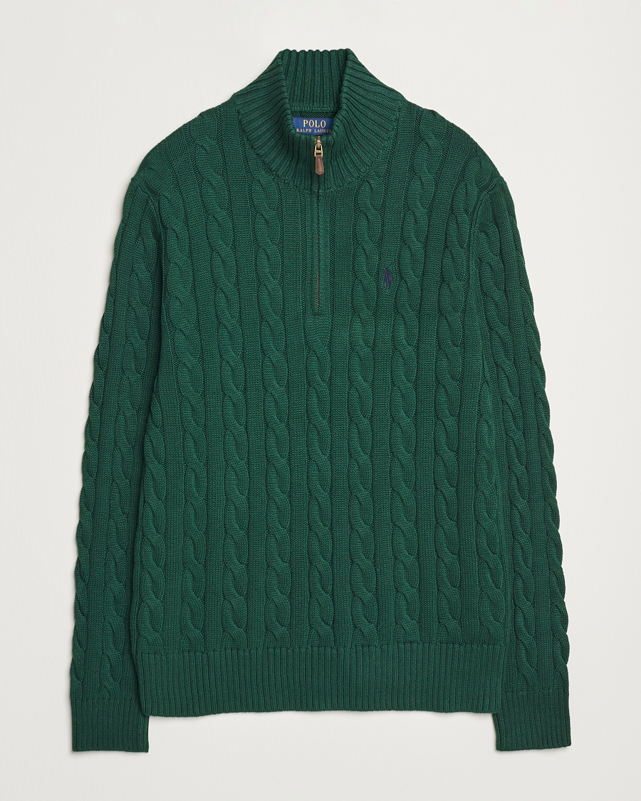 Homme | Pulls Et Tricots | Polo Ralph Lauren | Cotton Cable Half Zip Vintage Pine