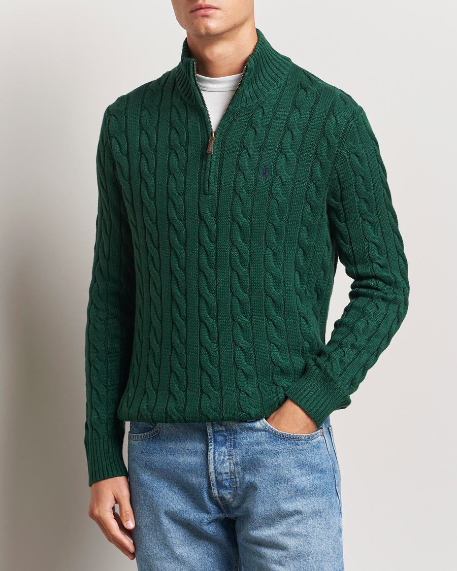 Homme | Pulls Et Tricots | Polo Ralph Lauren | Cotton Cable Half Zip Vintage Pine