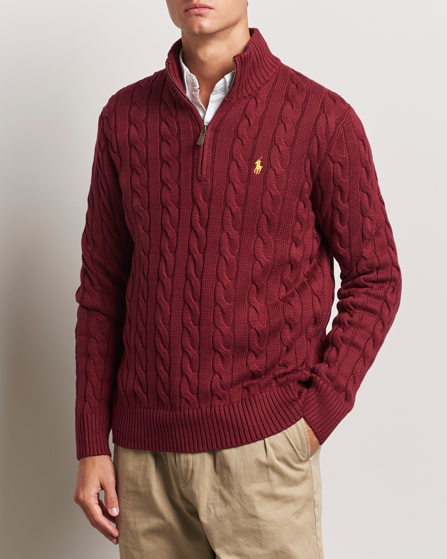 Homme | Pulls Et Tricots | Polo Ralph Lauren | Cotton Cable Half Zip Red Carpet