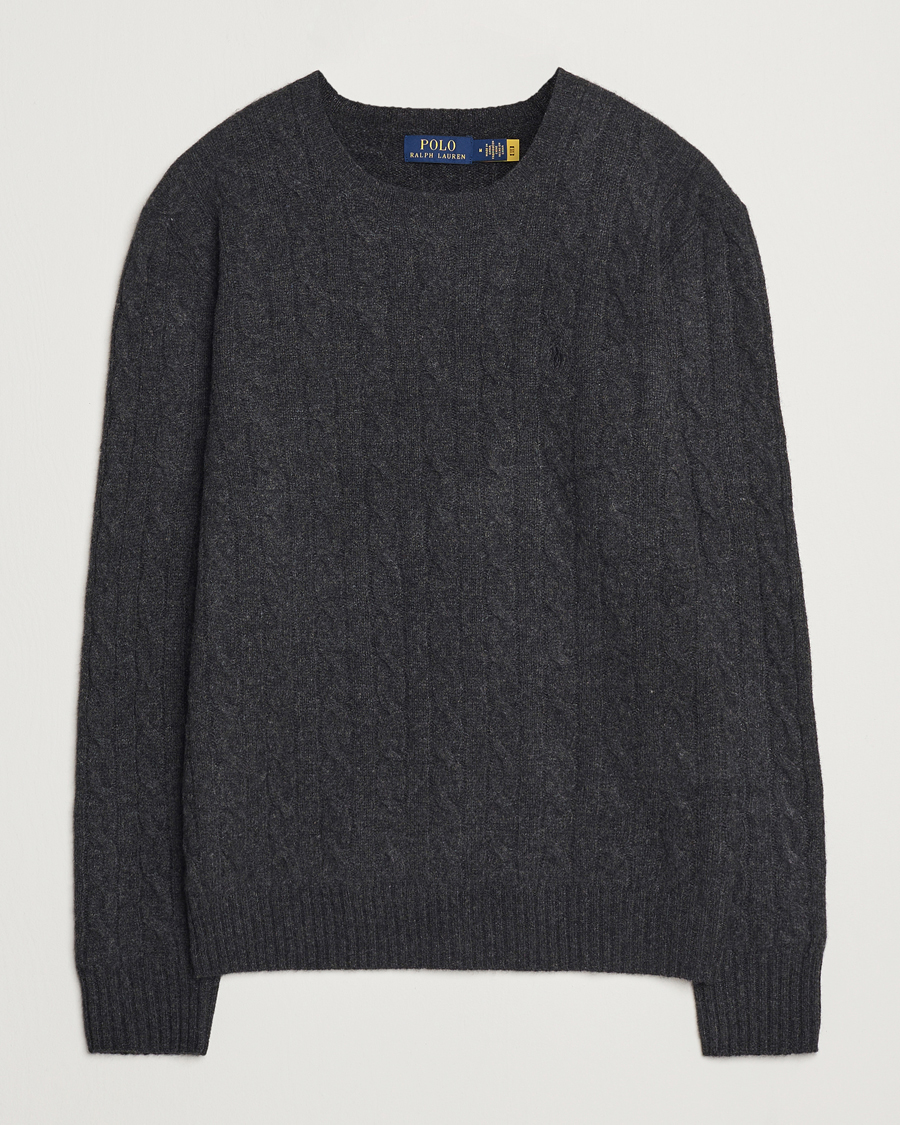 Homme | Pulls Et Tricots | Polo Ralph Lauren | Wool/Cashmere Cable Crew Neck Dark Granite Heather