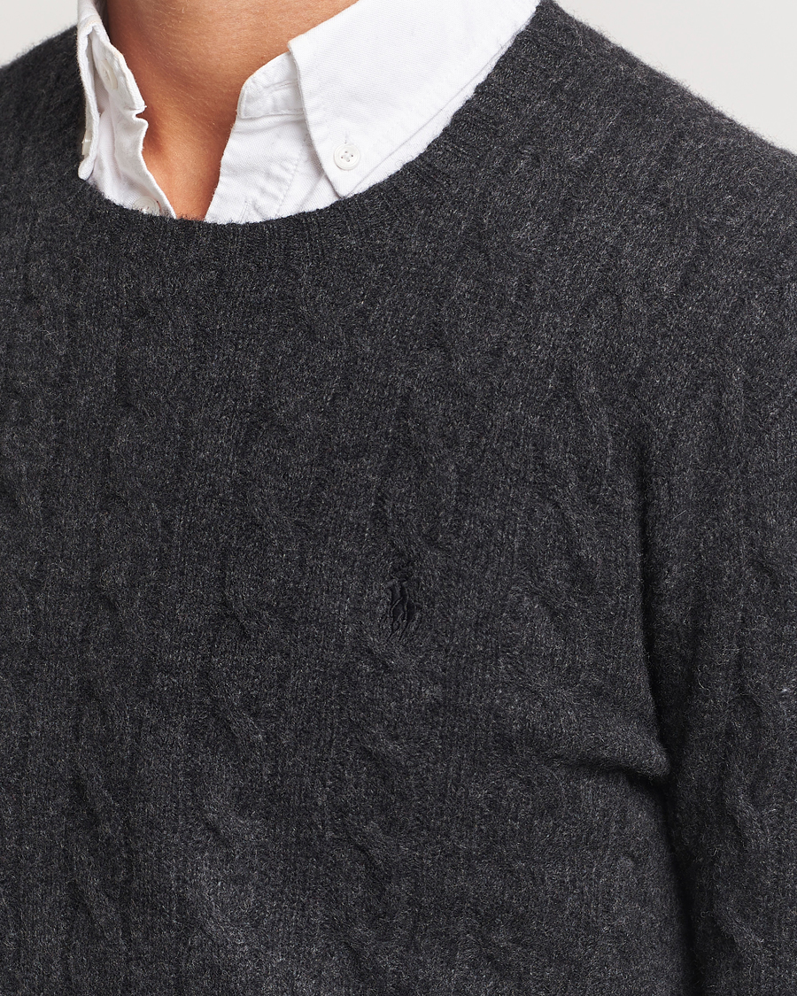 Homme | Pulls Et Tricots | Polo Ralph Lauren | Wool/Cashmere Cable Crew Neck Dark Granite Heather