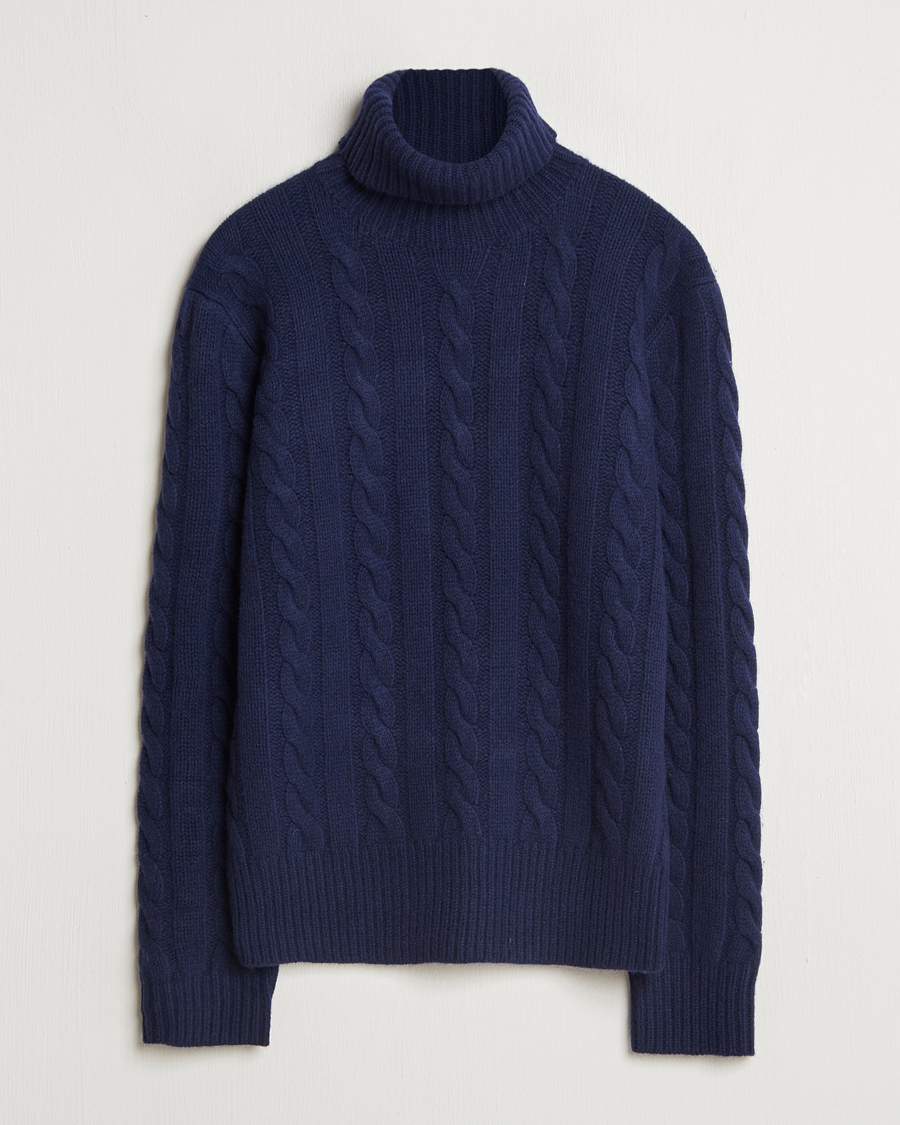 Homme | Pulls Et Tricots | Polo Ralph Lauren | Wool/Cashmere Cable Rollneck Hunter Navy