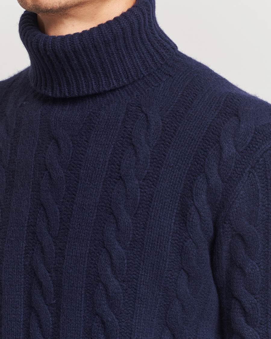 Homme | Pulls Et Tricots | Polo Ralph Lauren | Wool/Cashmere Cable Rollneck Hunter Navy