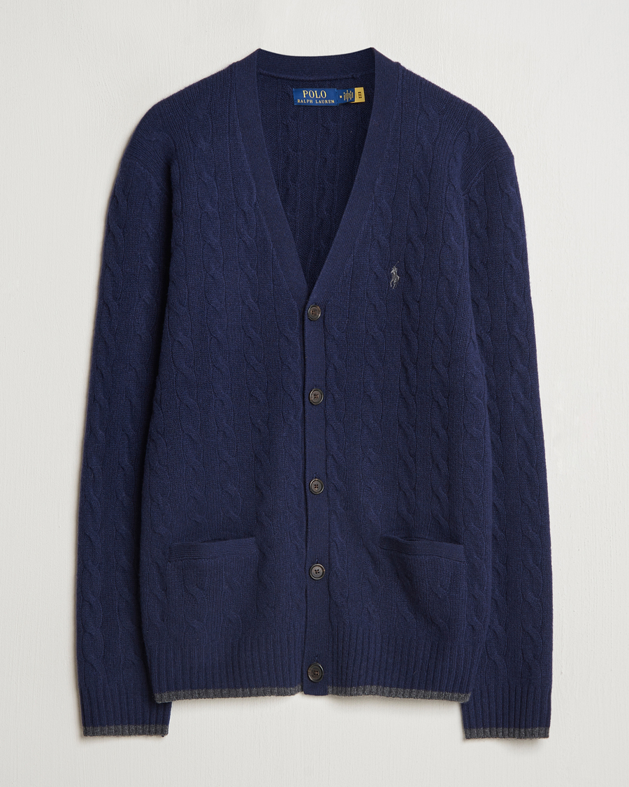 Homme | Pulls Et Tricots | Polo Ralph Lauren | Wool/Cashmere Cable Cardigan Hunter Navy