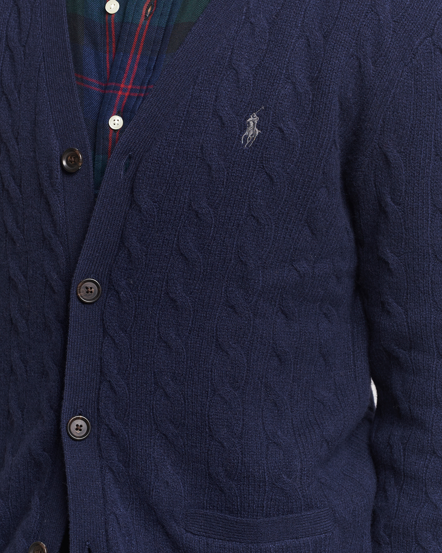 Homme | Pulls Et Tricots | Polo Ralph Lauren | Wool/Cashmere Cable Cardigan Hunter Navy
