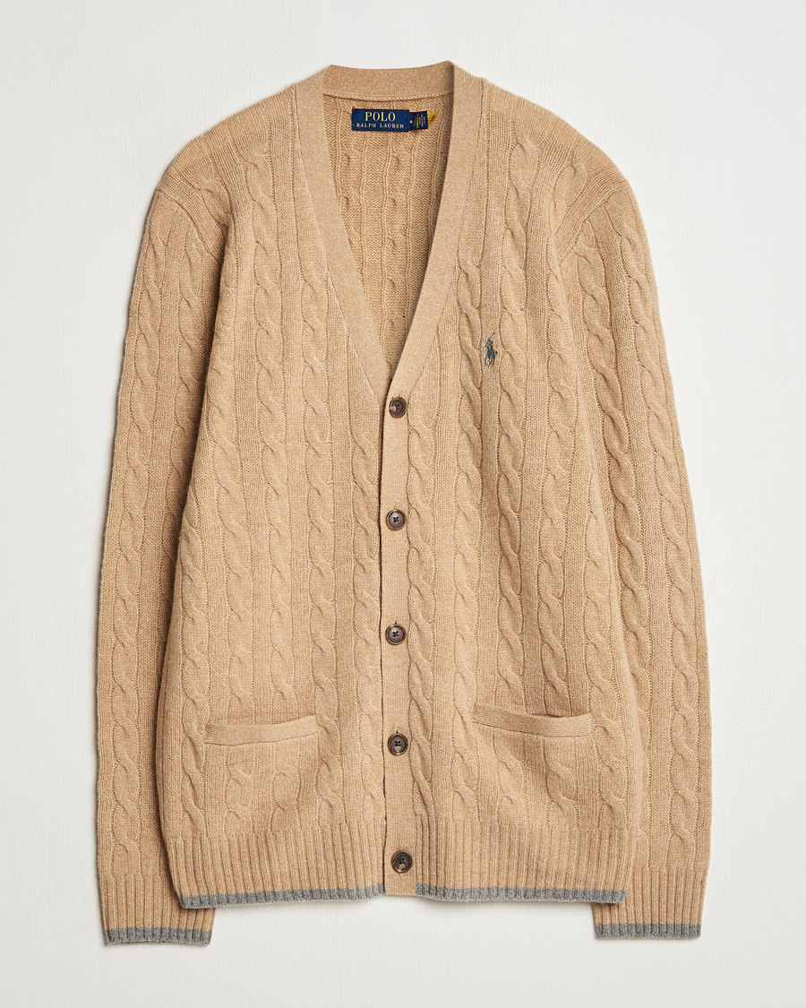 Homme | Pulls Et Tricots | Polo Ralph Lauren | Wool/Cashmere Cable Cardigan Camel Melange