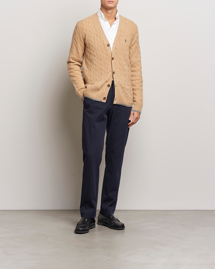 Homme | Pulls Et Tricots | Polo Ralph Lauren | Wool/Cashmere Cable Cardigan Camel Melange