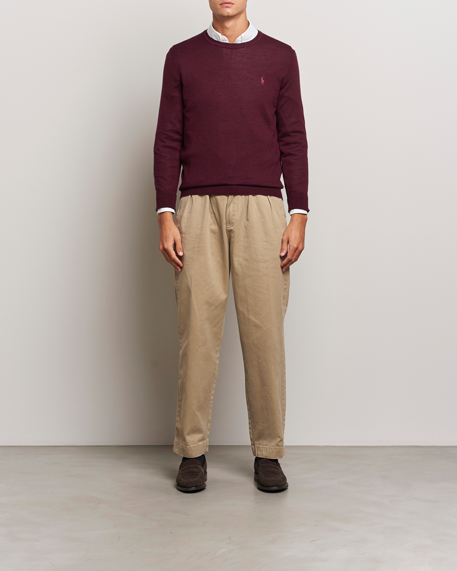 Homme | Pulls Et Tricots | Polo Ralph Lauren | Merino Crew Neck Pullover Aged Wine Heather