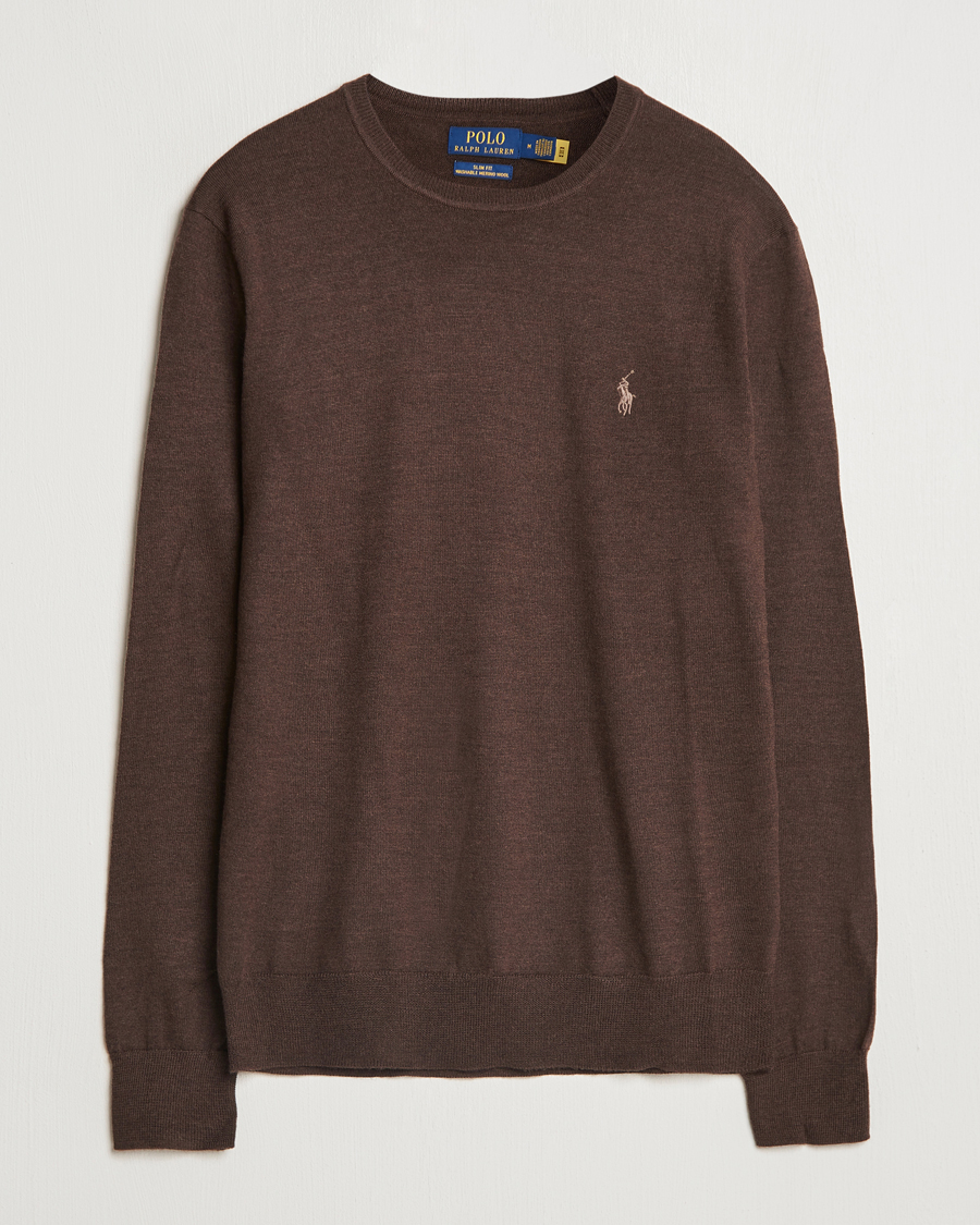 Homme | Pulls Et Tricots | Polo Ralph Lauren | Merino Crew Neck Pullover Cacao Brown Heather