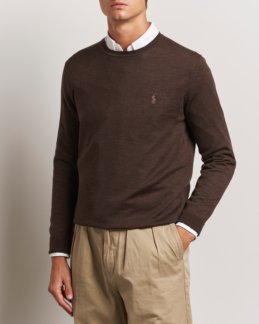 Homme | Pulls Et Tricots | Polo Ralph Lauren | Merino Crew Neck Pullover Cacao Brown Heather