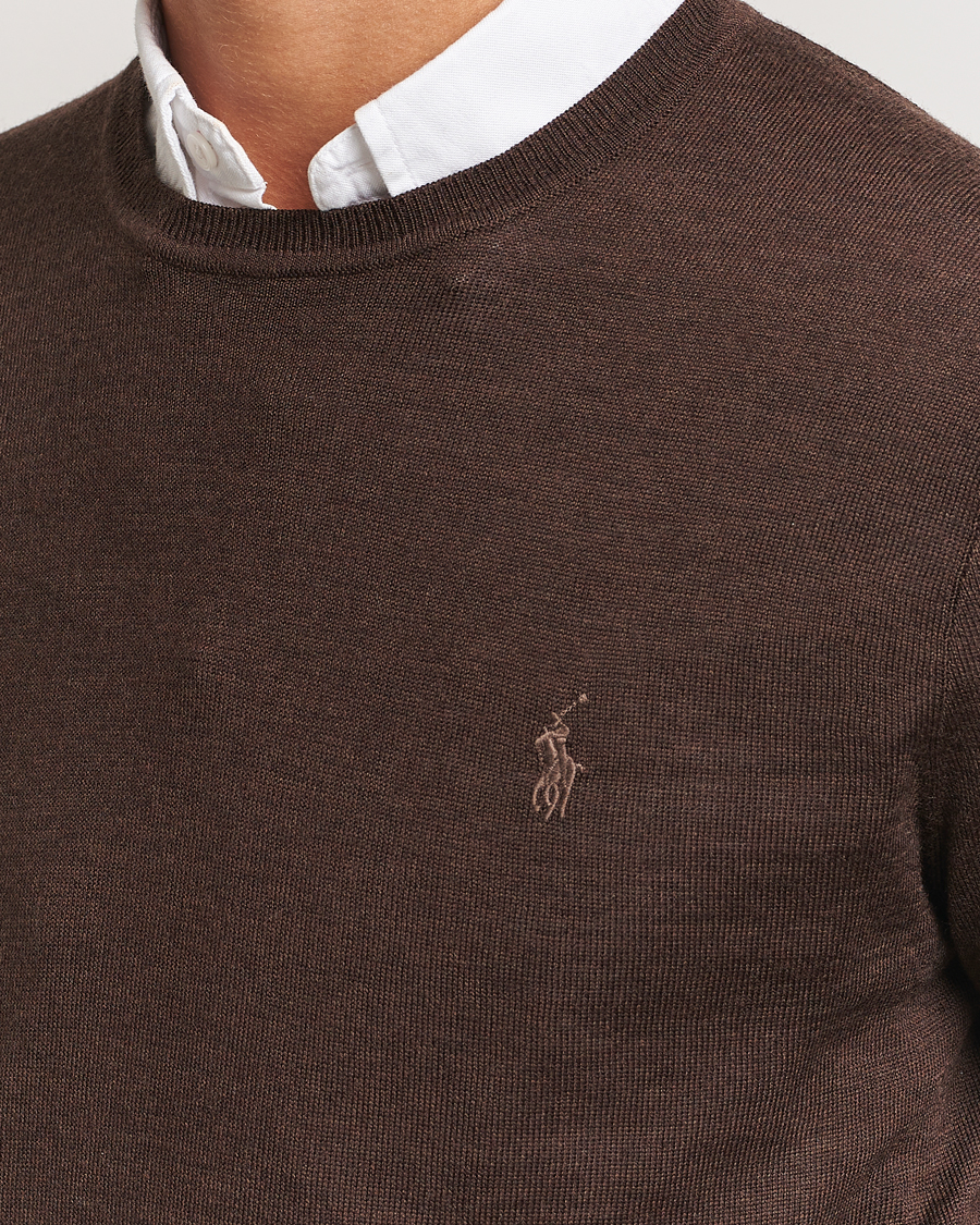 Homme | Pulls Et Tricots | Polo Ralph Lauren | Merino Crew Neck Pullover Cacao Brown Heather