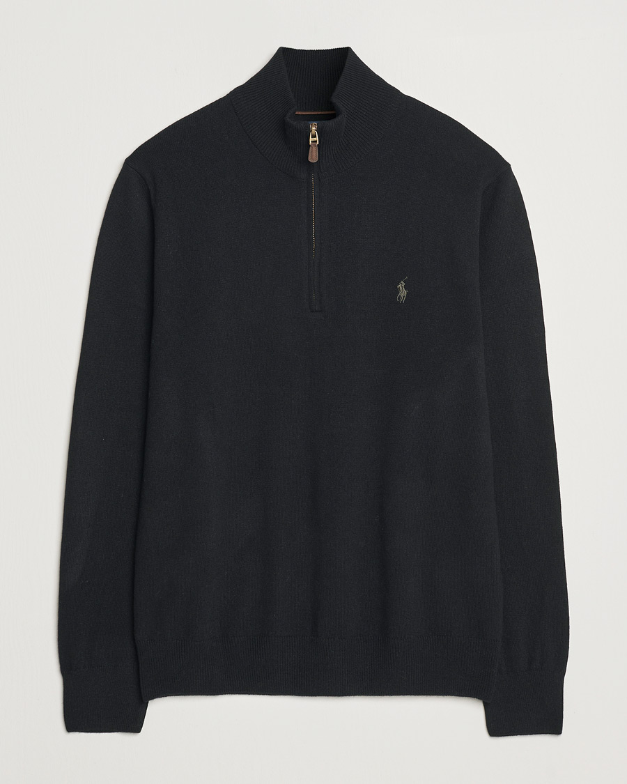 Homme | Pulls Et Tricots | Polo Ralph Lauren | Merino Half-Zip Sweater Polo Black