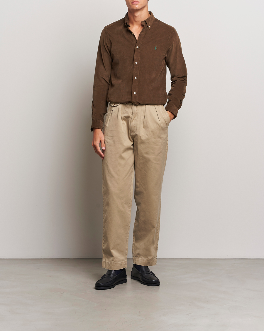 Homme | Chemises | Polo Ralph Lauren | Slim Fit Corduroy Shirt Chocolate Mousse