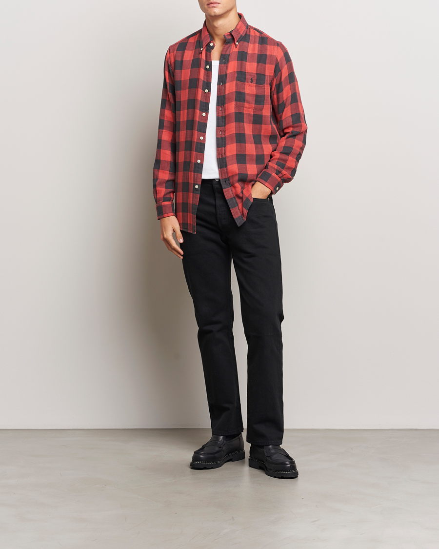 Homme | Chemises | Polo Ralph Lauren | Double Face Custom Fit Check Shirt Red/Black