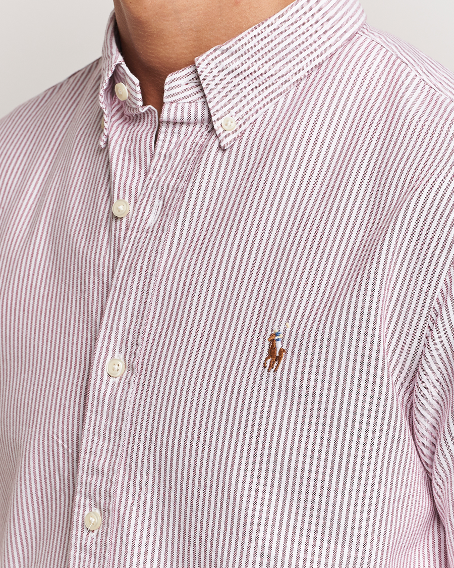 Homme | Chemises | Polo Ralph Lauren | Slim Fit Striped Oxford Shirt Wine/White