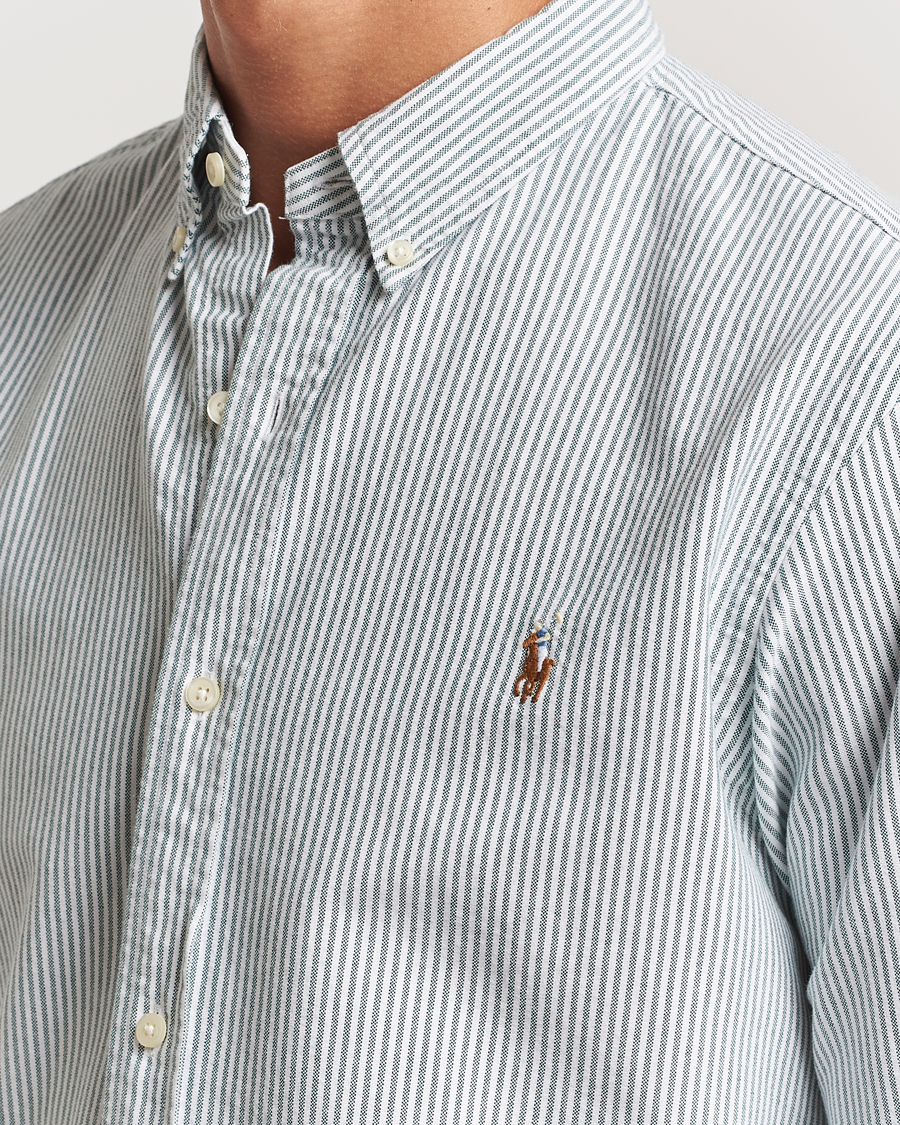 Homme | Chemises | Polo Ralph Lauren | Slim Fit Striped Oxford Shirt Green/White