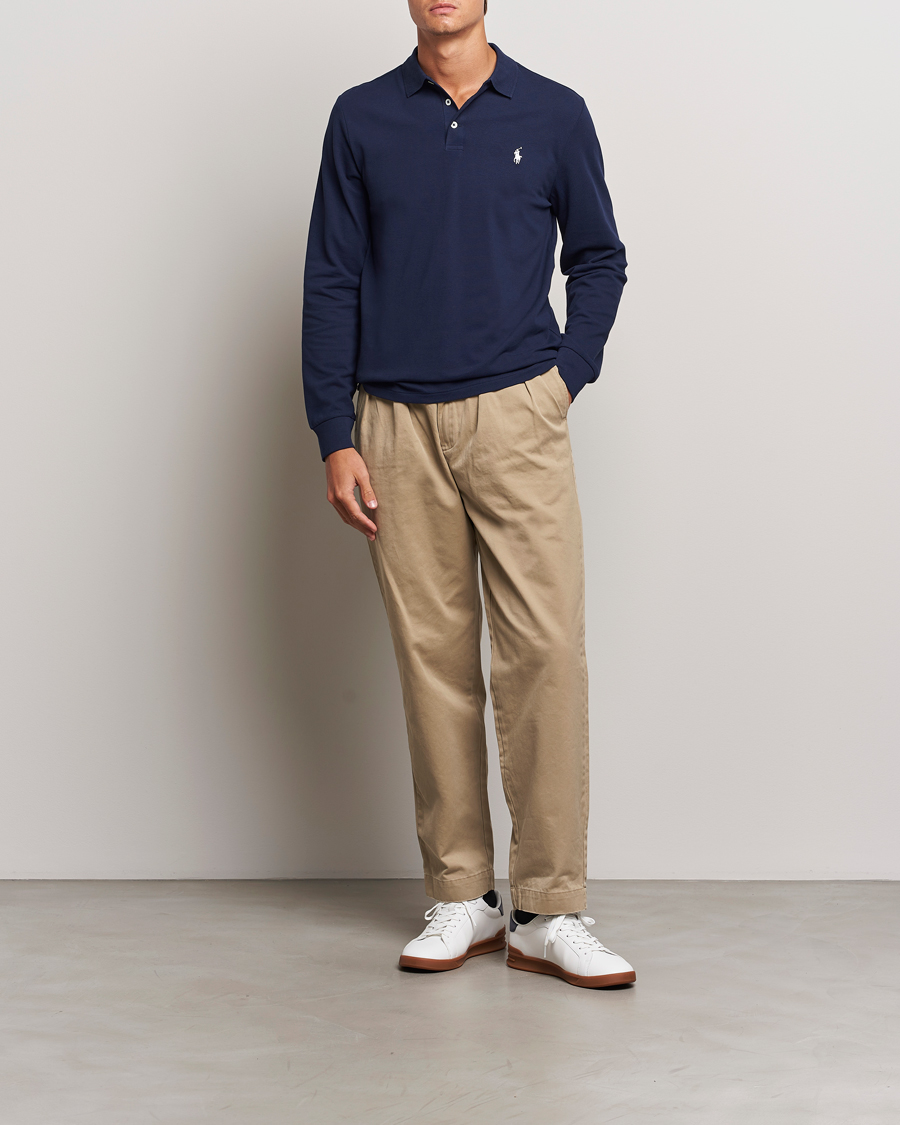 Homme | Pulls Et Tricots | Polo Ralph Lauren | Custom Slim Fit Long Sleeve Polo Refined Navy