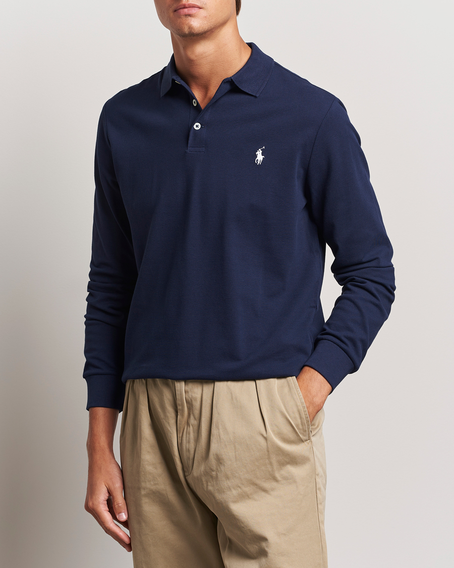 Homme | Pulls Et Tricots | Polo Ralph Lauren | Custom Slim Fit Long Sleeve Polo Refined Navy