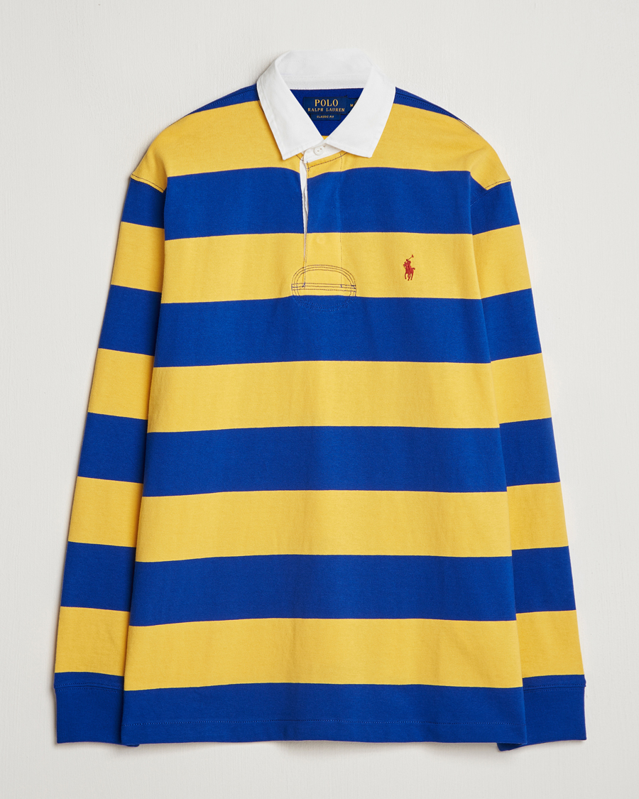 Homme | Pulls Et Tricots | Polo Ralph Lauren | Jersey Striped Rugger Yellow/Classic Azure