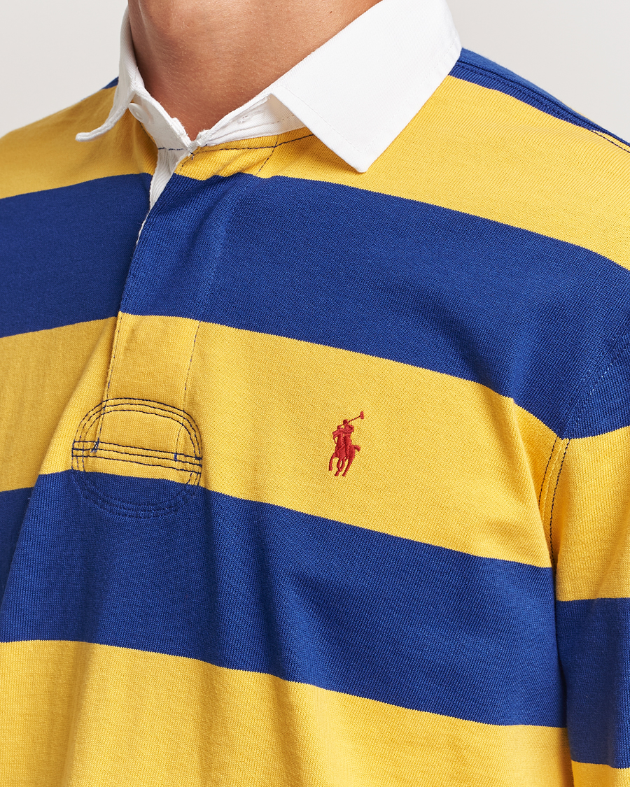 Homme | Pulls Et Tricots | Polo Ralph Lauren | Jersey Striped Rugger Yellow/Classic Azure