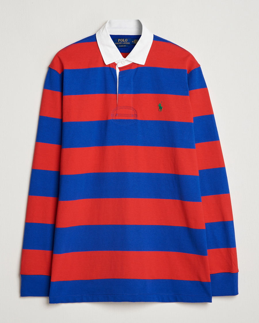 Homme | Pulls Et Tricots | Polo Ralph Lauren | Jersey Striped Rugger Red/Classic Azure