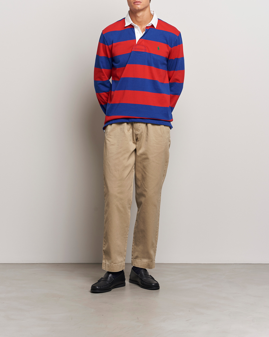 Homme | Pulls Et Tricots | Polo Ralph Lauren | Jersey Striped Rugger Red/Classic Azure