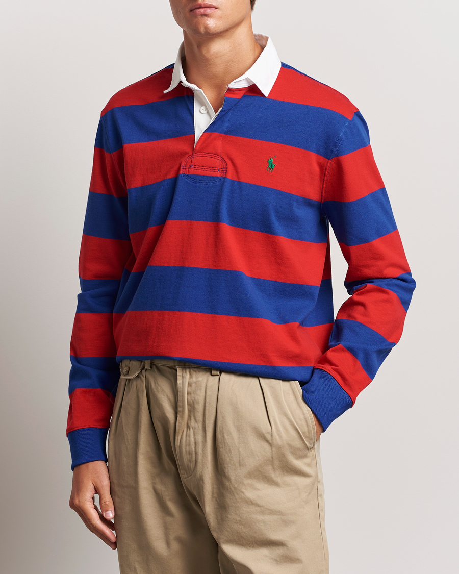 Homme | Pulls Et Tricots | Polo Ralph Lauren | Jersey Striped Rugger Red/Classic Azure