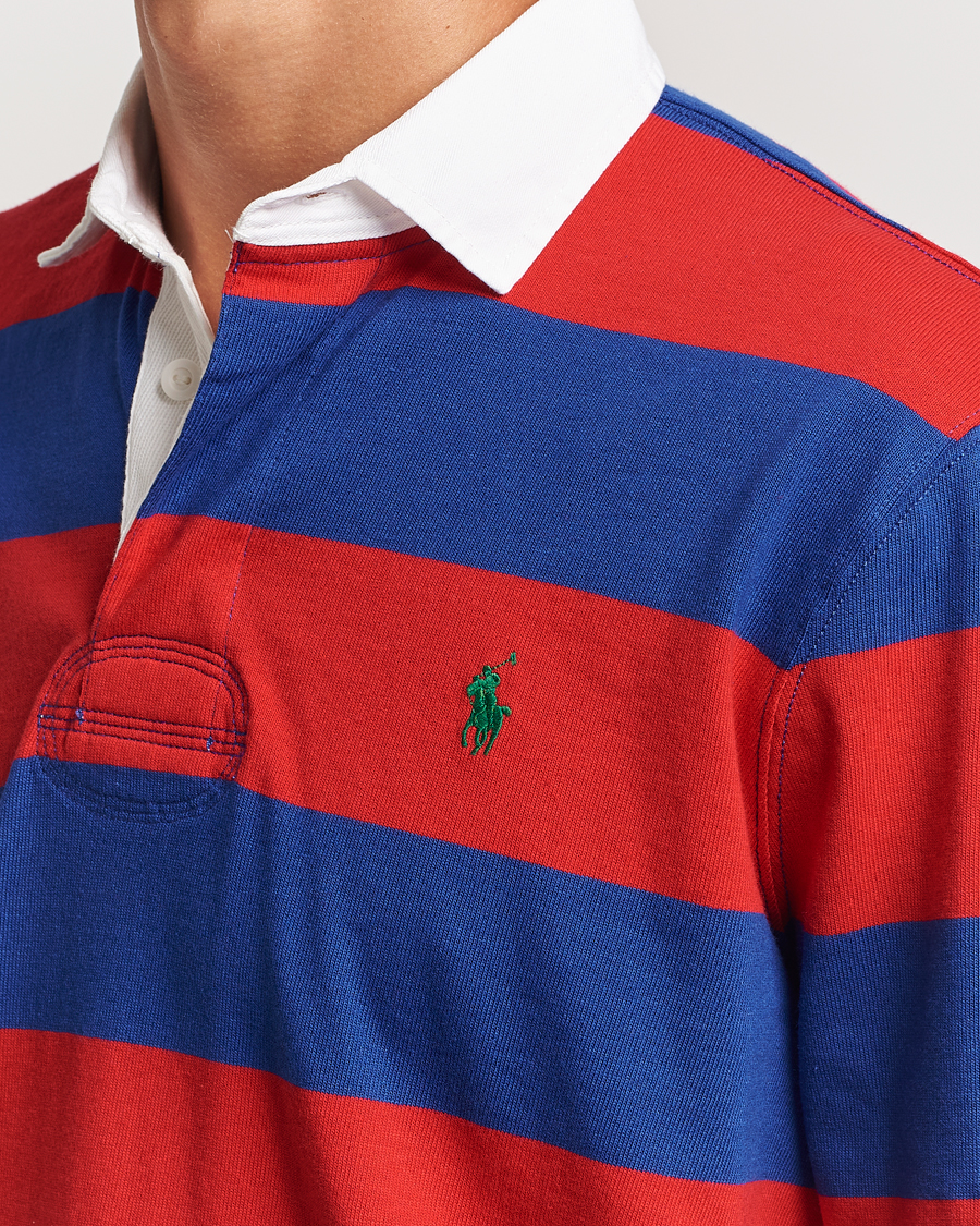 Homme | Pulls Et Tricots | Polo Ralph Lauren | Jersey Striped Rugger Red/Classic Azure