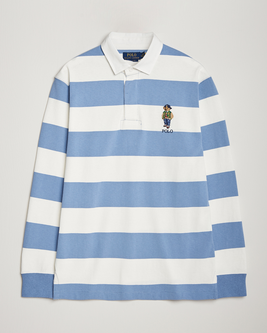 Homme | Pulls Et Tricots | Polo Ralph Lauren | Striped Rugby Varsity Bear Campus Blue/White