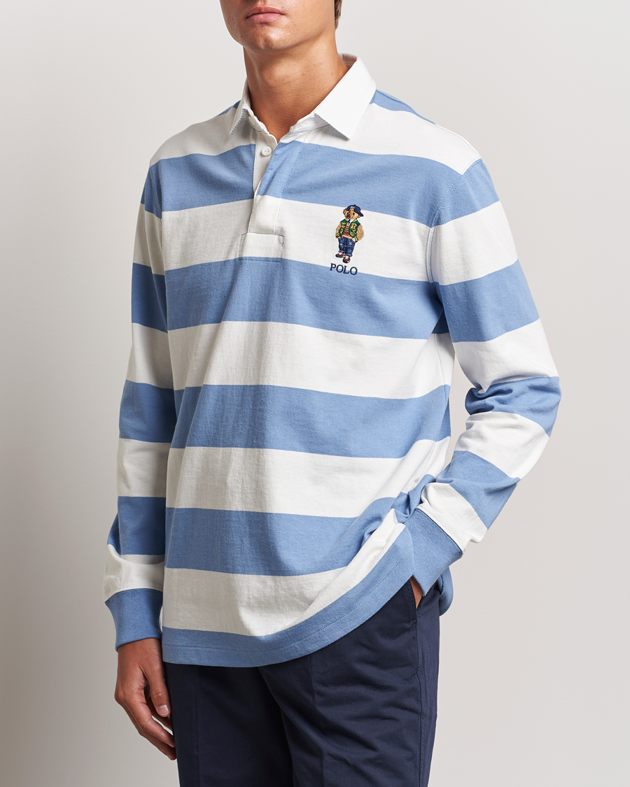 Homme | Pulls Et Tricots | Polo Ralph Lauren | Striped Rugby Varsity Bear Campus Blue/White