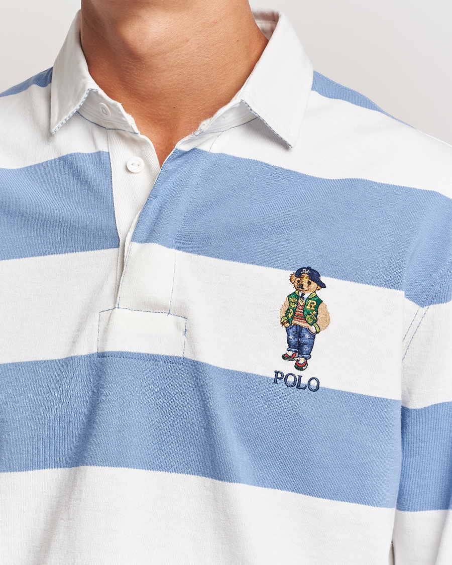 Homme | Pulls Et Tricots | Polo Ralph Lauren | Striped Rugby Varsity Bear Campus Blue/White