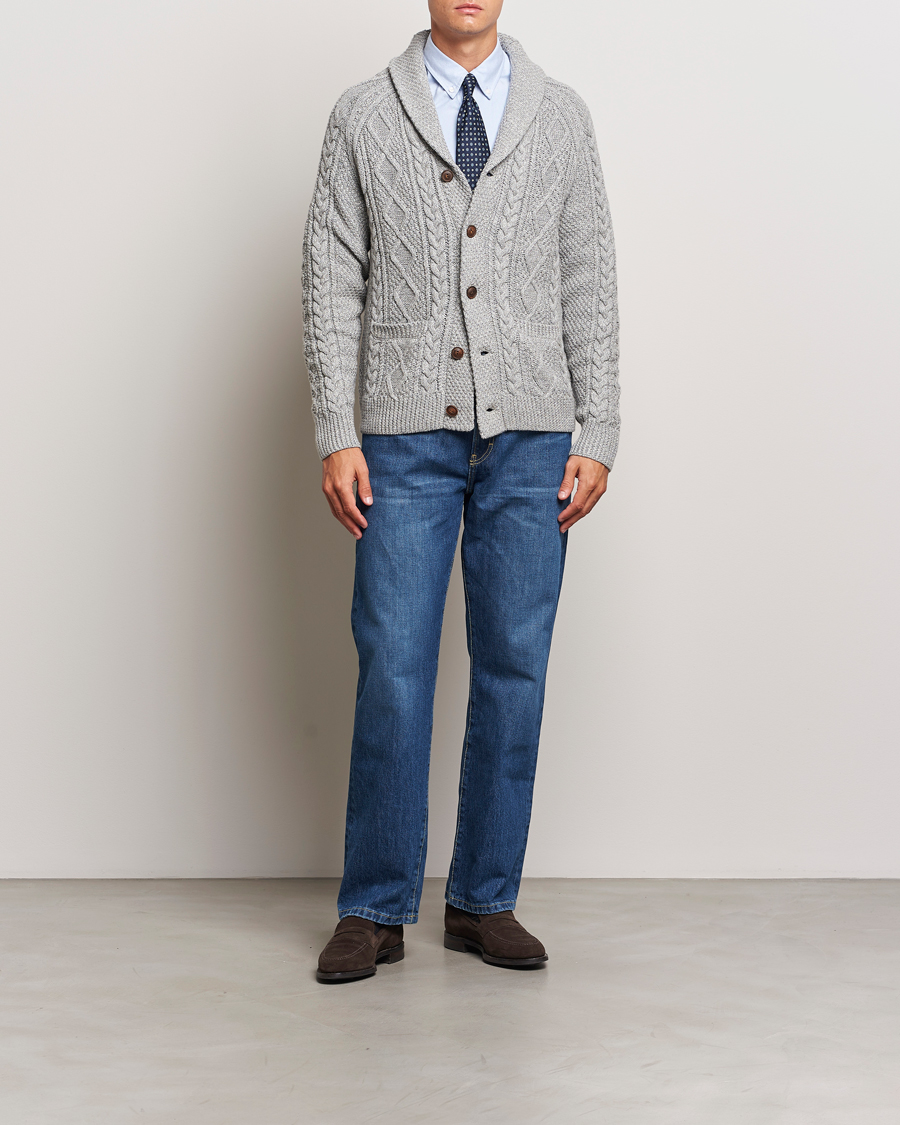 Homme | Pulls Et Tricots | Polo Ralph Lauren | Cotton Shawl Cardigan Grey Combo