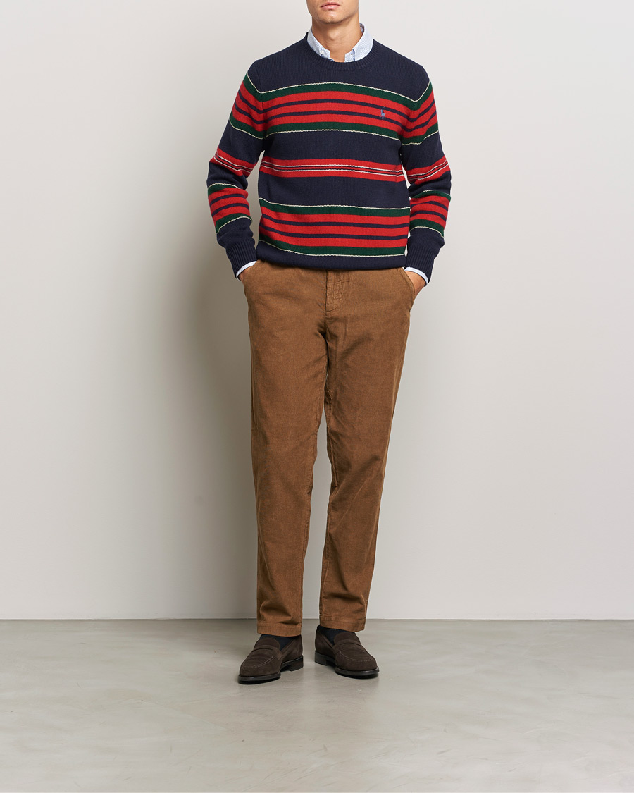 Homme | Pulls Et Tricots | Polo Ralph Lauren | Wool/Cashmere Striped Sweater Hunter Navy Combo