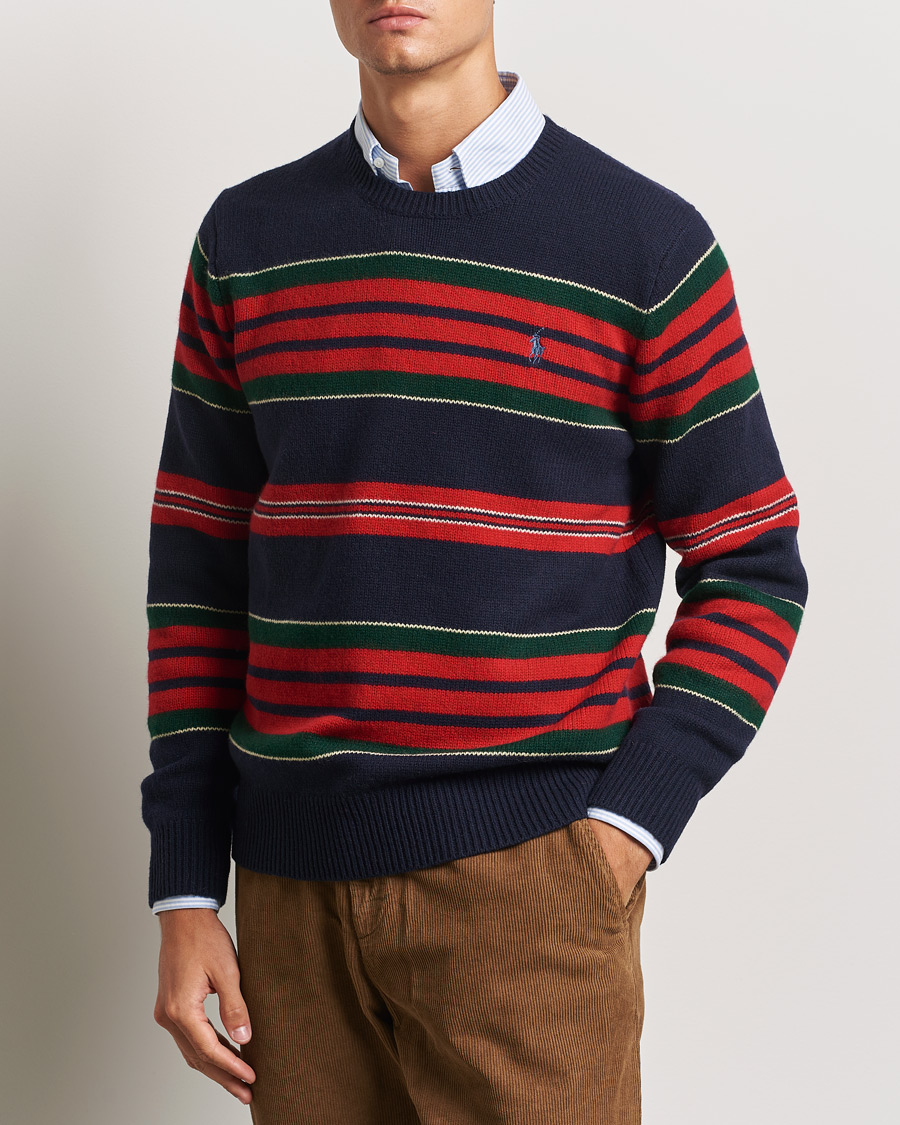 Homme | Pulls Et Tricots | Polo Ralph Lauren | Wool/Cashmere Striped Sweater Hunter Navy Combo
