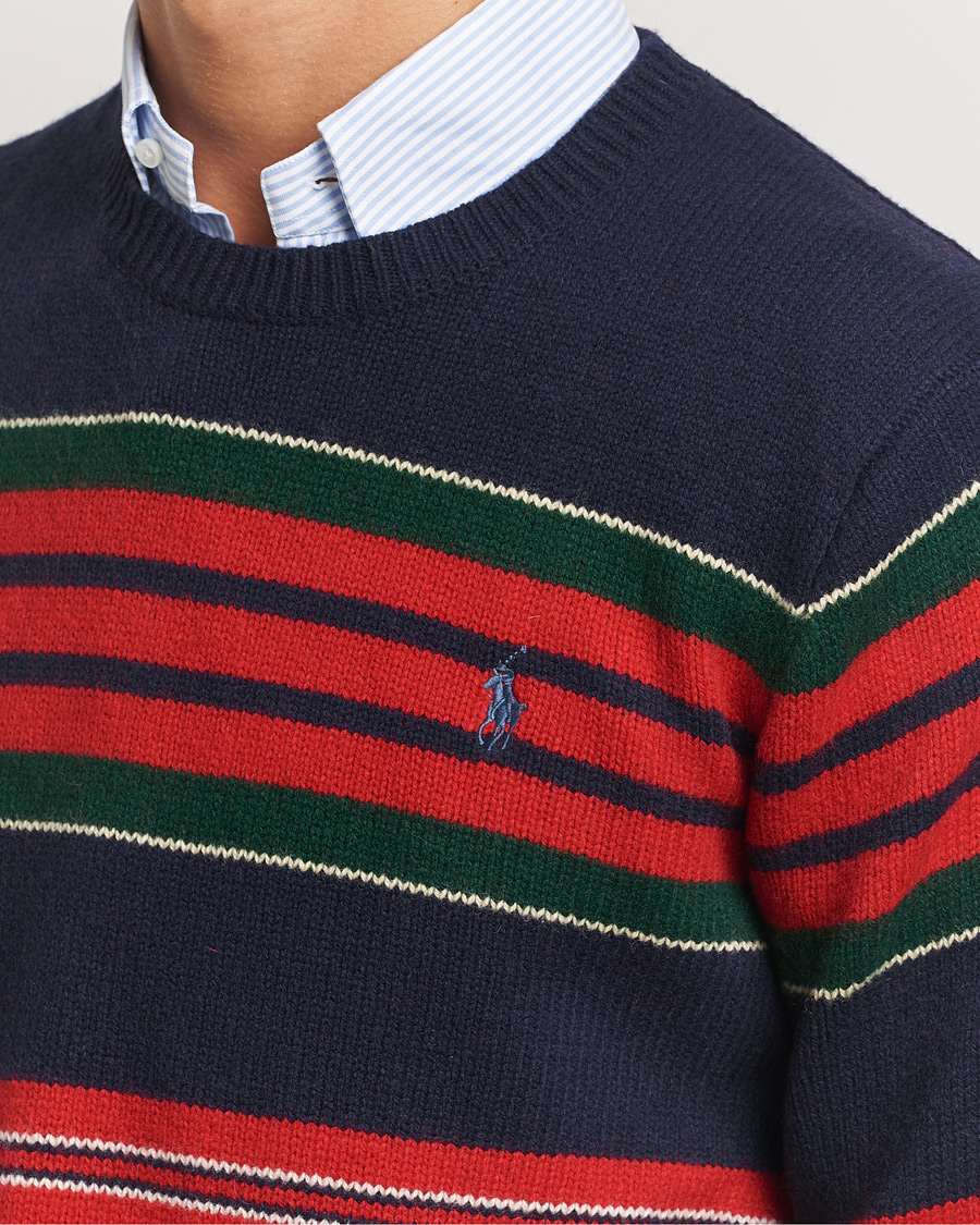 Homme | Pulls Et Tricots | Polo Ralph Lauren | Wool/Cashmere Striped Sweater Hunter Navy Combo