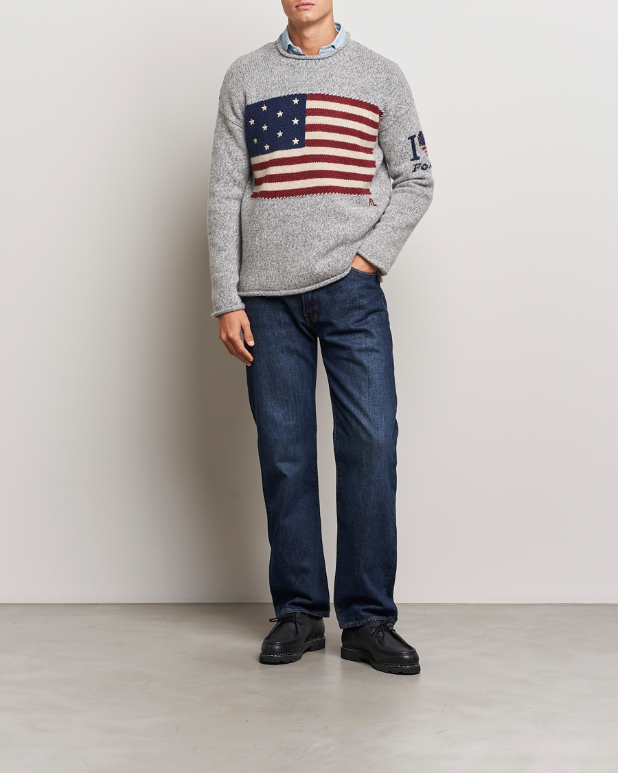 Homme | Pulls Et Tricots | Polo Ralph Lauren | Wool Flag Sweater Grey Combo