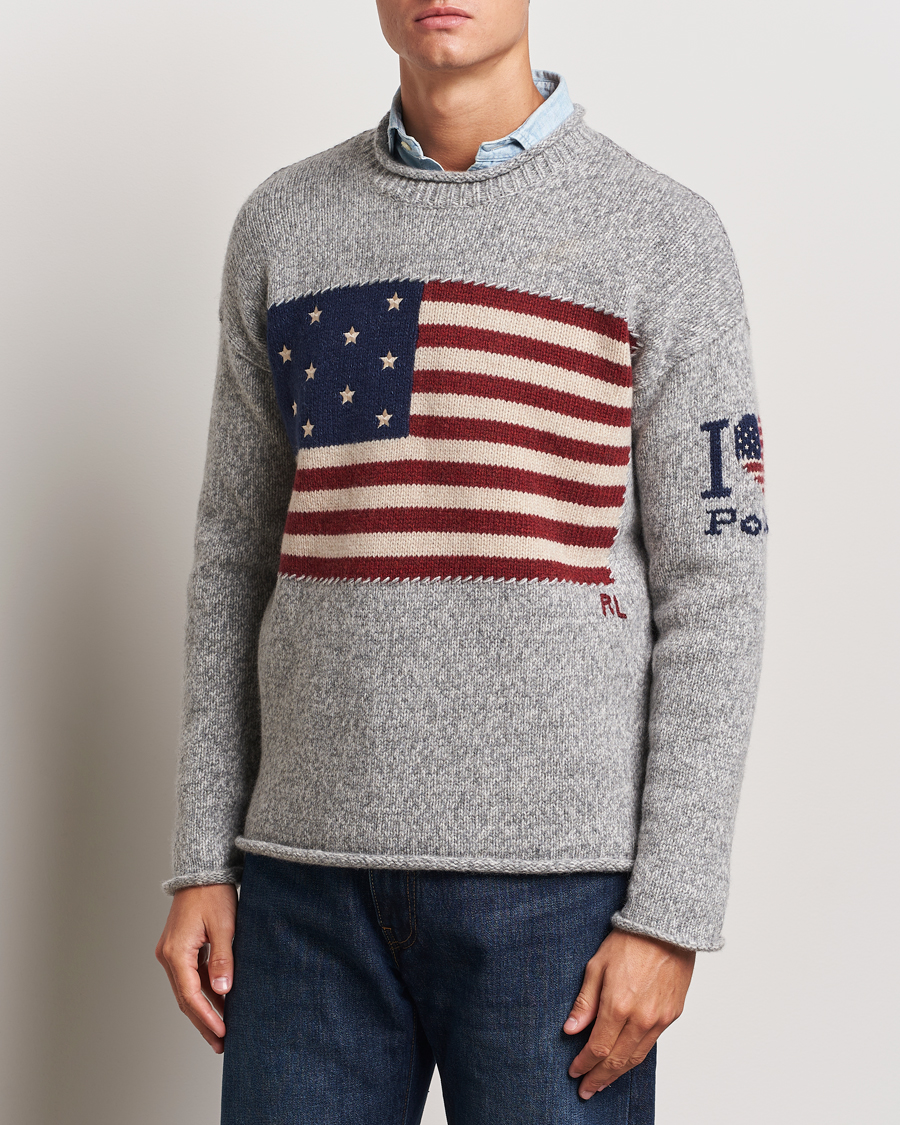 Homme | Pulls Et Tricots | Polo Ralph Lauren | Wool Flag Sweater Grey Combo