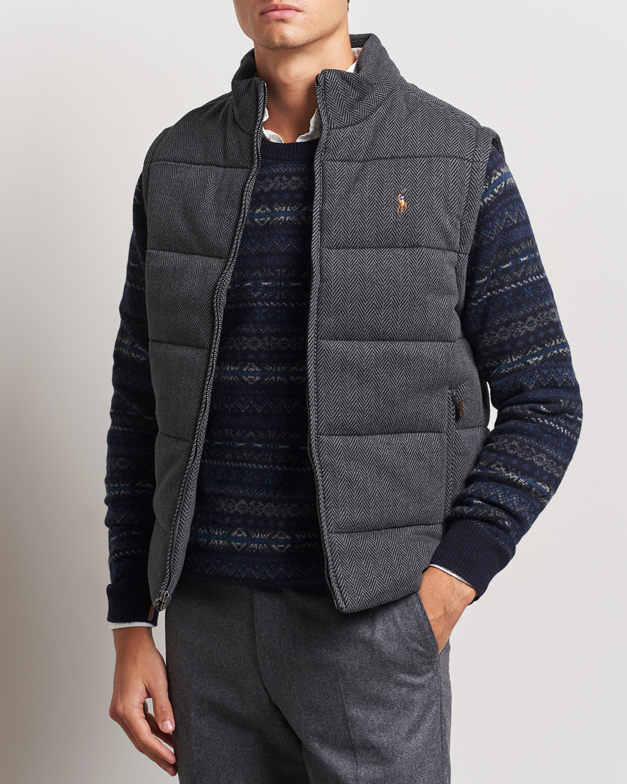 Homme | Manteaux Et Vestes | Polo Ralph Lauren | Quilted Vest Stadium Grey Heather Herringbone