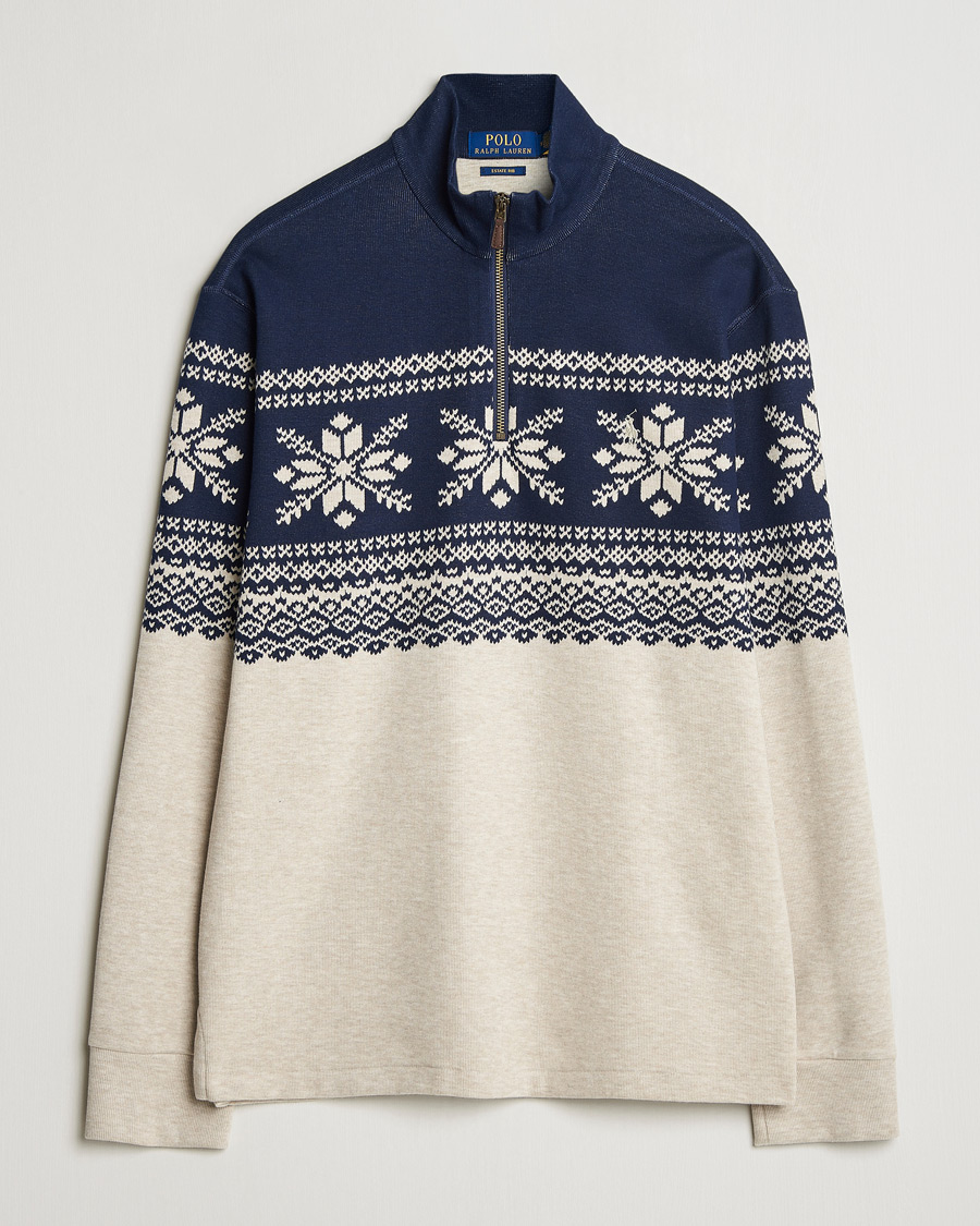 Homme | Pulls Et Tricots | Polo Ralph Lauren | Half-Zip Fairisle Sweater Andres Geomatric Navy