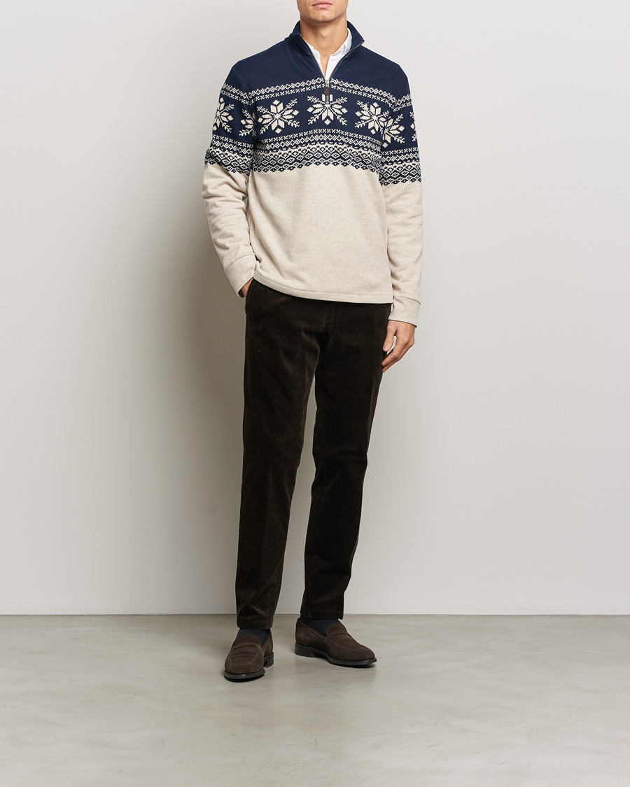 Homme | Pulls Et Tricots | Polo Ralph Lauren | Half-Zip Fairisle Sweater Andres Geomatric Navy