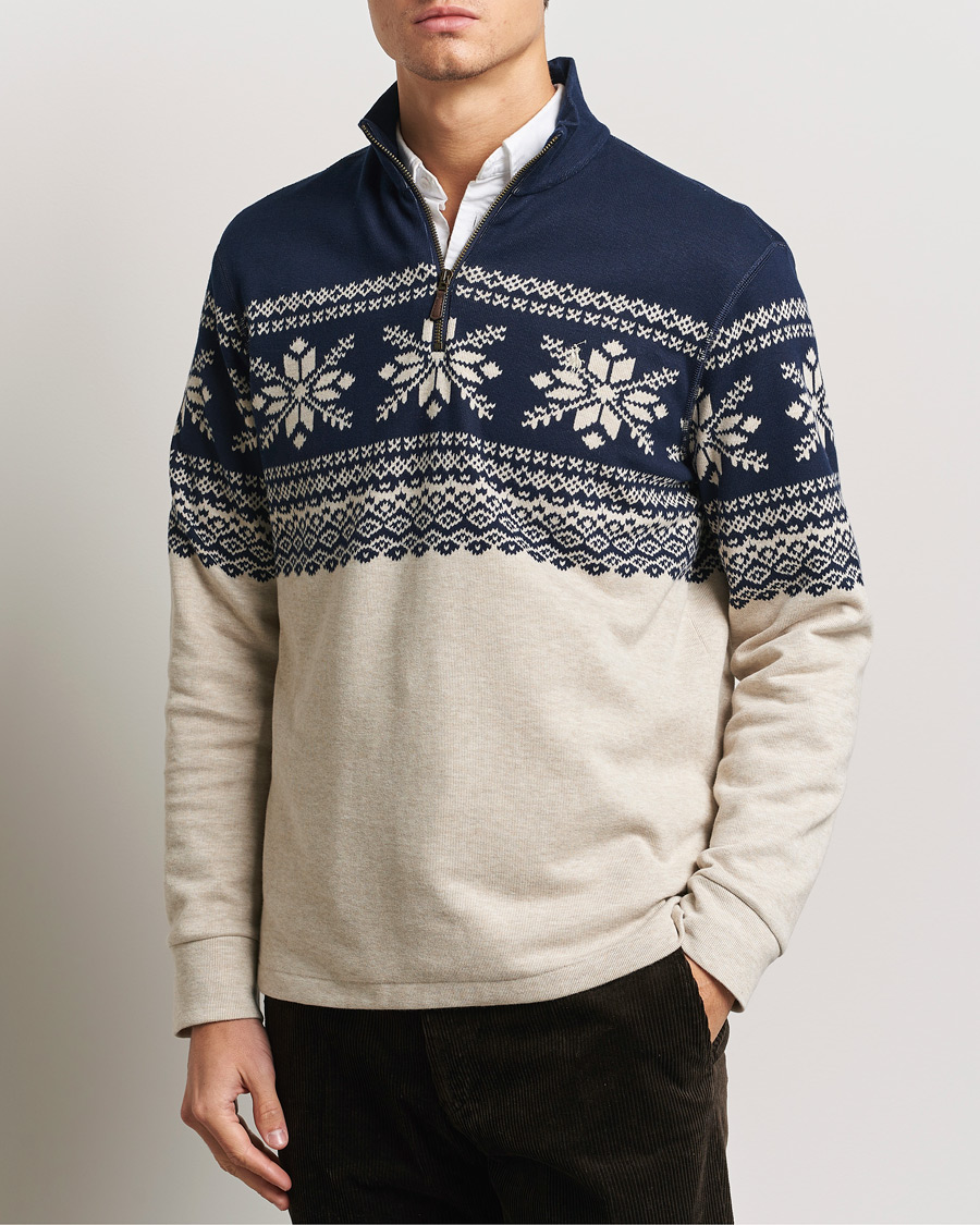 Homme | Pulls Et Tricots | Polo Ralph Lauren | Half-Zip Fairisle Sweater Andres Geomatric Navy
