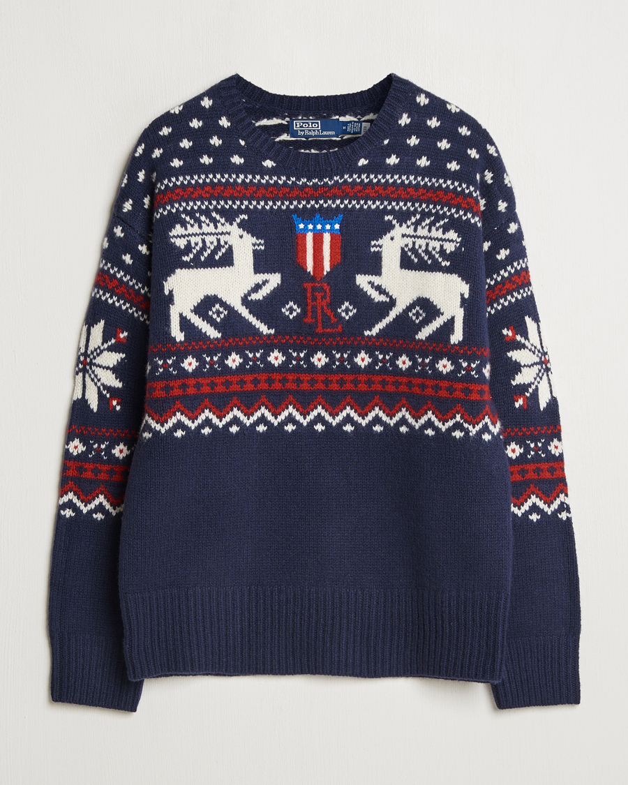 Homme | Pulls Et Tricots | Polo Ralph Lauren | Raindeer Wool Sweater Navy Combo