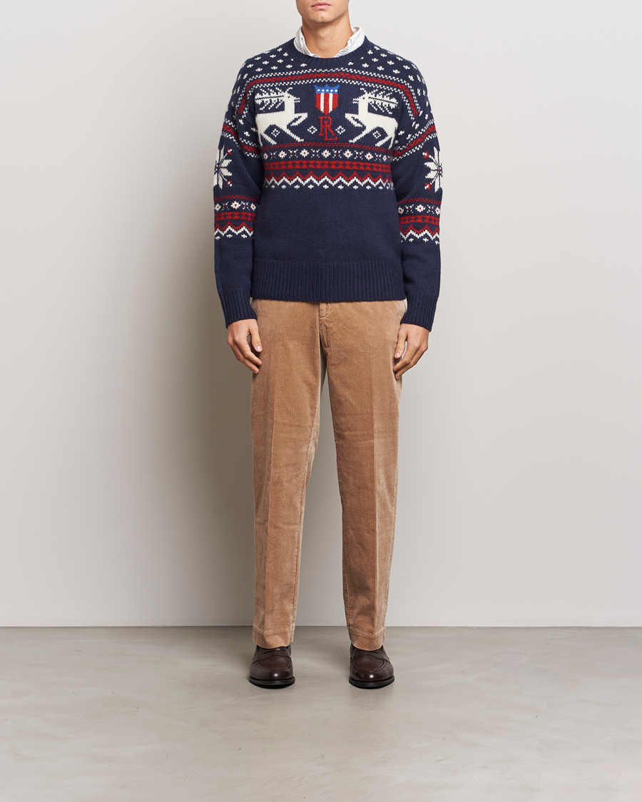 Homme | Pulls Et Tricots | Polo Ralph Lauren | Raindeer Wool Sweater Navy Combo