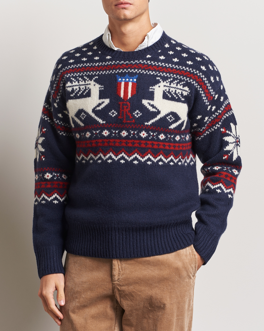 Homme | Pulls Et Tricots | Polo Ralph Lauren | Raindeer Wool Sweater Navy Combo