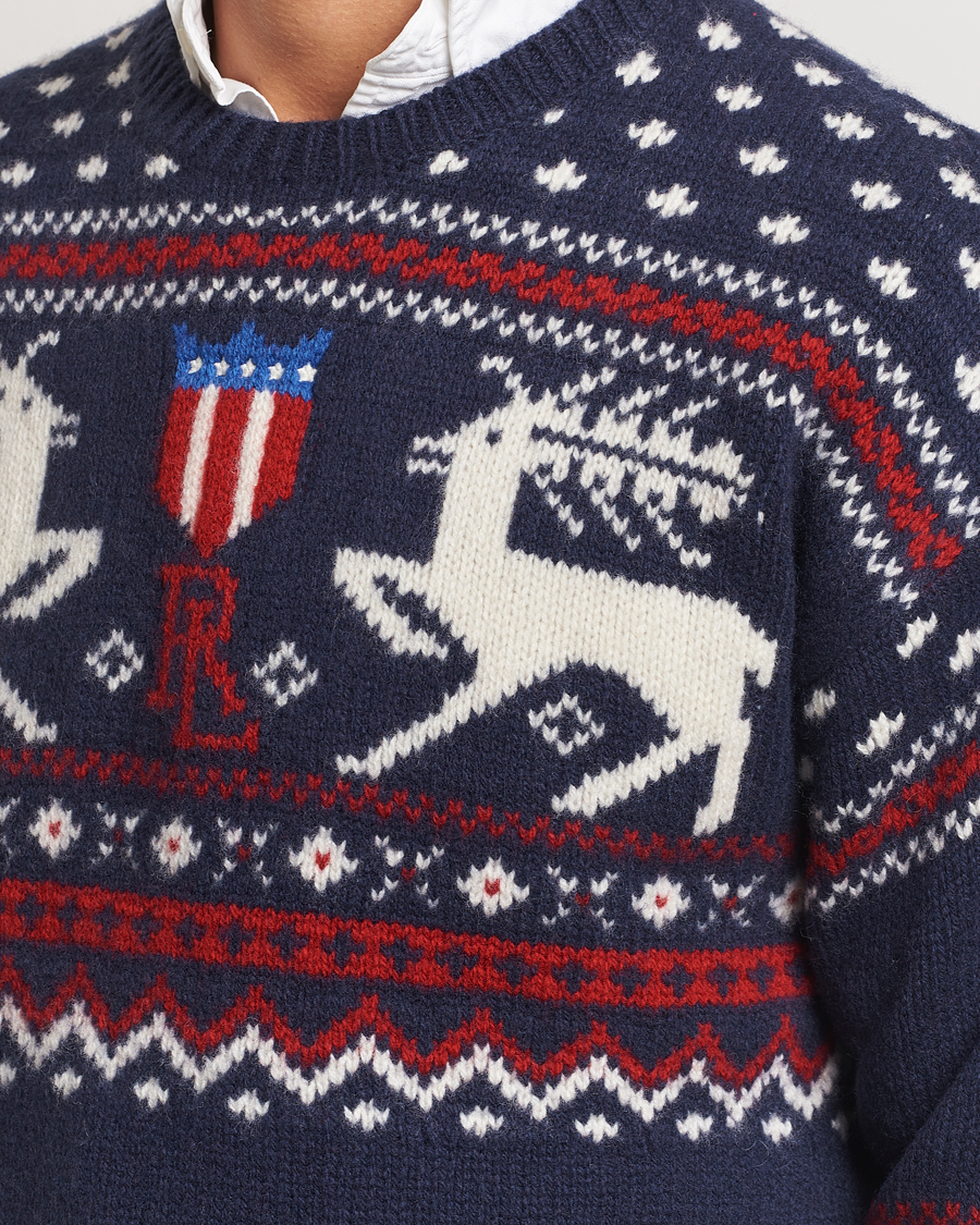 Homme | Pulls Et Tricots | Polo Ralph Lauren | Raindeer Wool Sweater Navy Combo